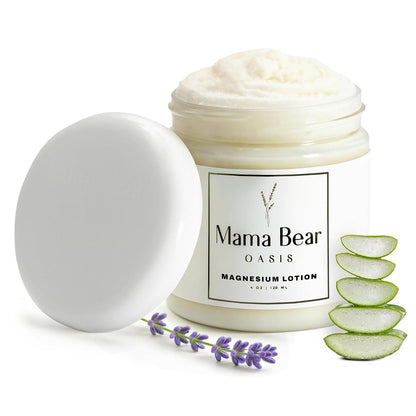 Mama Bear Oasis Magnesium Cream - Magnesium Lotion for Feet (Pack of 1) | Arnica, Vitamin B6, Aloe Vera and MSM, Vegan and Cruelty-Free, For Hands, Legs and Toes